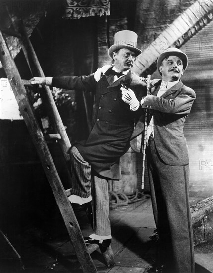 Reinhold Schunzel, and Rudolf Forster, on-set of the Film, "The Threepenny Opera" Directed by  G. W. Pabst, 1931