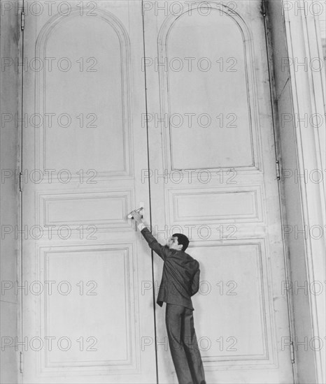 Anthony Perkins, on-set of the Film, "The Trial" Directed by Orson Welles, 1962