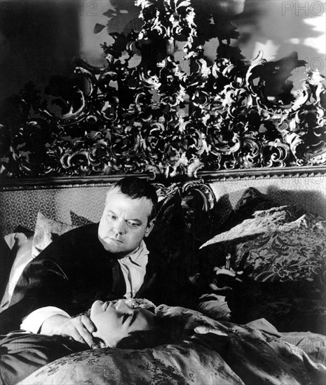 Orson Welles and Romy Schneider, on-set of the Film, "The Trial" Directed by Orson Welles, 1962