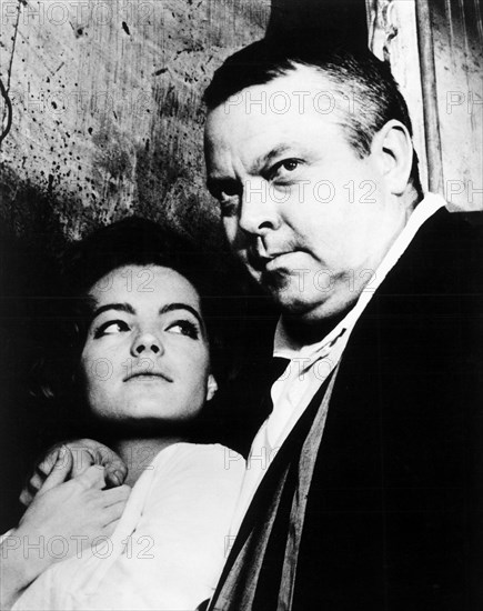 Orson Welles and Romy Schneider, on-set of the Film, "The Trial" Directed by Orson Welles, 1962