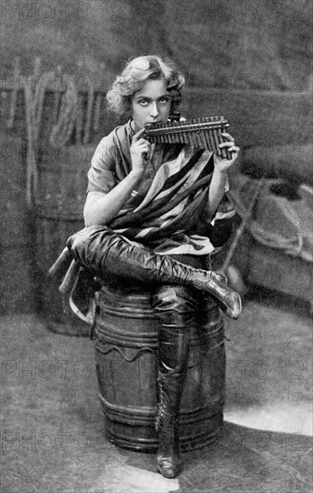 Pauline Chase, on-set of the Play, "Peter Pan", London, circa 1910