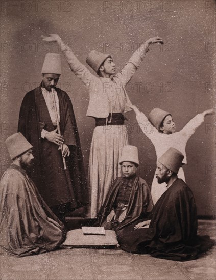 Whirling Dervishes with Flute Player, circa 1880
