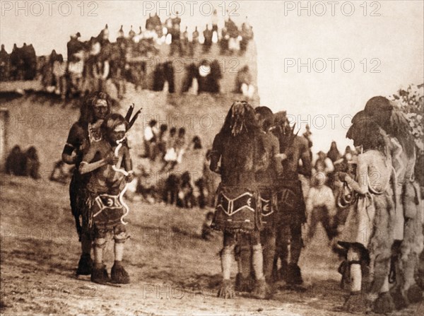 Snake Dancer and "Hugger",  Moki Tribe, Arizona, 1921