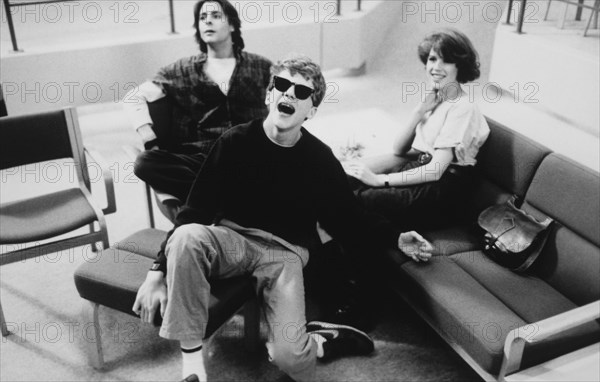 Molly Ringwald, Anthony Michael Hall and Judd Nelson, on-set of the Film, "The Breakfast Club", 1984