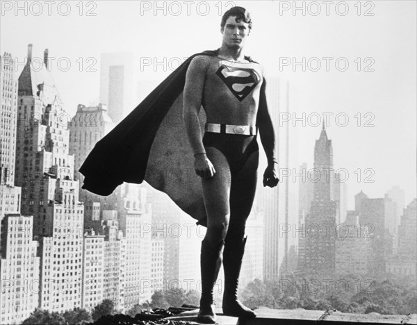 Christopher Reeve, on-set of the Film, "Superman", 1978