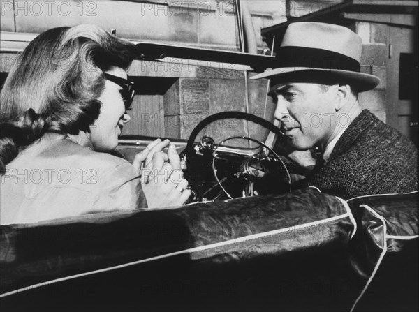 James Stewart and Lee Remick, on-set of the Film, "Anatomy of a Murder", 1959