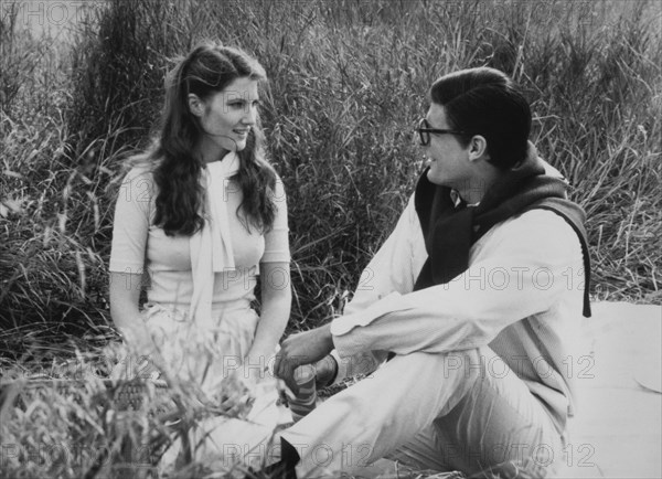 Christopher Reeve and Annette O'Toole, on-set of the Film, "Superman III", 1983