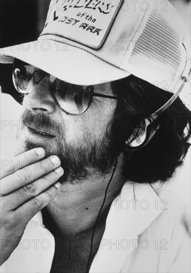 Steven Spielberg, Director, on-set of the Film, "Raiders of the Lost Ark", 1981