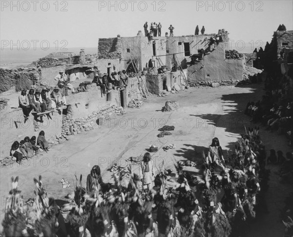 Niman Kachina Dance, Supawlavi, Hopi Village, Arizona, USA, 1900