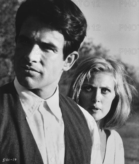 Faye Dunaway and Warren Beatty, on-set of the Film, "Bonnie and Clyde", 1967