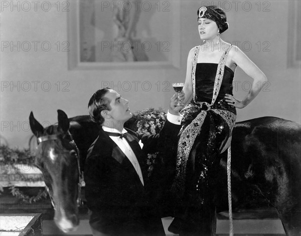 Antonio Moreno, Gloria Swanson, on-set of the Film, "My American Wife", 1922