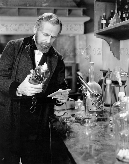 Paul Muni, on-set of the Film, "The Story of Louis Pasteur", 1935