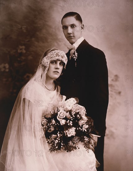 Wedding Couple, Portrait, USA, circa 1930