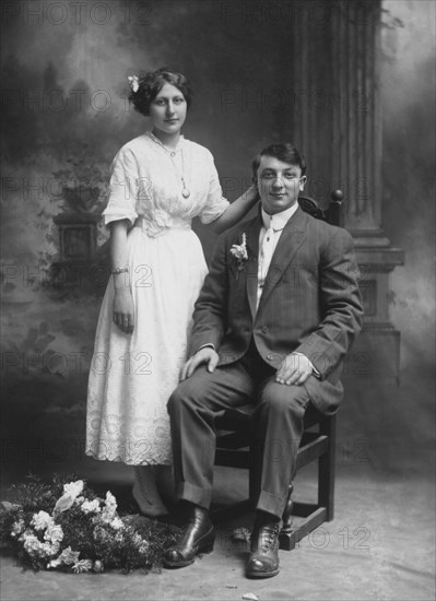 Wedding Couple, Portrait, Milwaukee, Wisconsin, USA, circa 1930