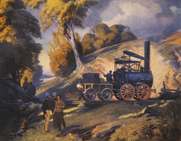 Stourbridge Lion, First Locomotive Train Operated on Rails in the United States, 1829