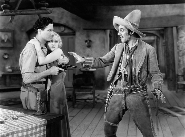 James Rennie, Dorothy Revier, Walter Huston, on-set of the Film, "The Bad Man", 1930