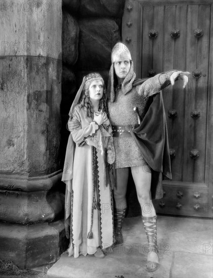 May McAvoy and Ramon Novarro, on-set of the Silent Film, "Ben-Hur", 1925