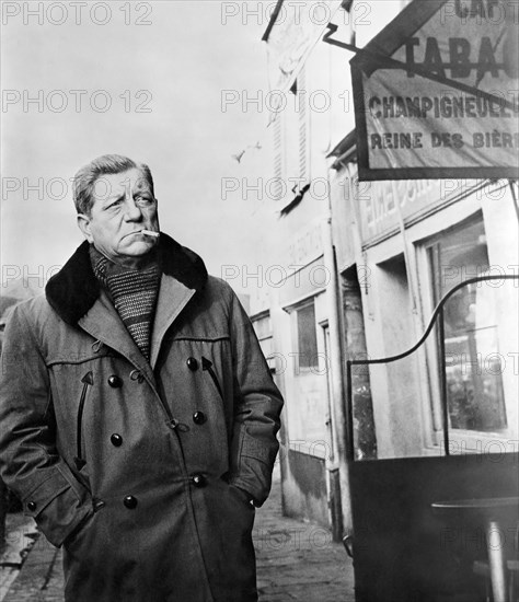 Jean Gabin, on-set of the French Film, "Deadlier Than the Male" (aka Voici le Temps des Assassins), 1956