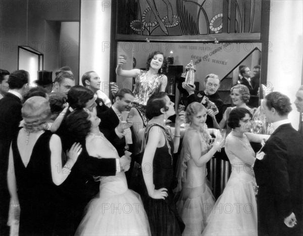 Conrad Nagel and Kay Johnson (right), on-set of the Film, "Dynamite", 1929