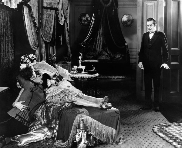 John Gilbert, Greta Garbo, Marc MacDermott, on-set of the Film, "Flesh and the Devil", 1926