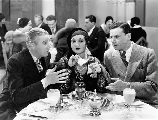 Richard 'Skeets' Gallagher, Judith Wood, Norman Foster, on-set of the Film, "It Pays to Advertise", 1931