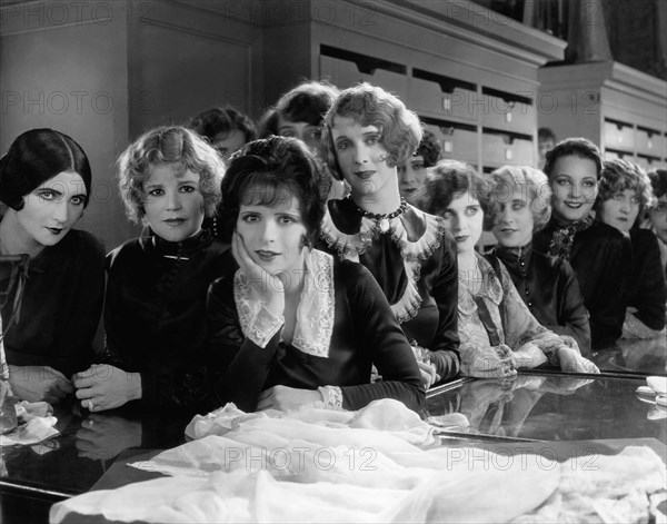 Clara Bow (Center), Publicity Portrait, on-set of the Silent Film, "It", 1927