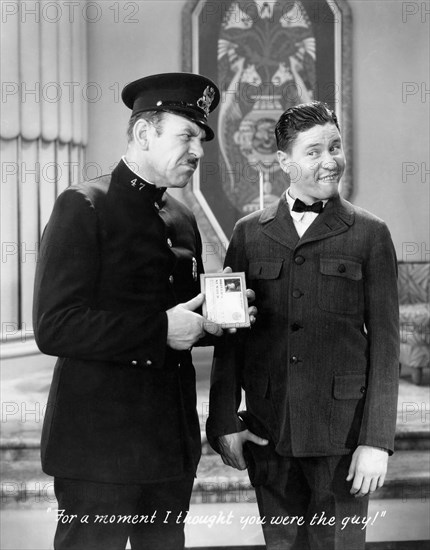 Pat Harmon and Jack Oakie, on-set of the Film, "Let's Go Native", 1938