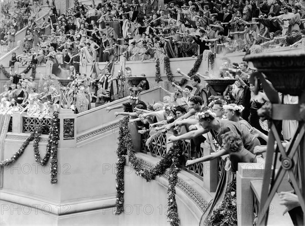 Spectators in Arena, on-set of the Film, "The Sign of the Cross", 1932