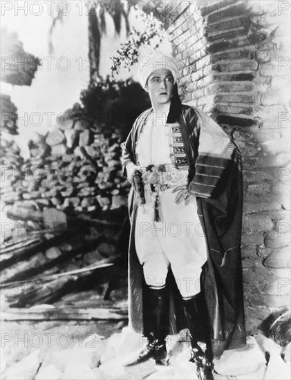 Rudolph Valentino, on-set of the Silent Film, "The Son of The Sheik", 1926