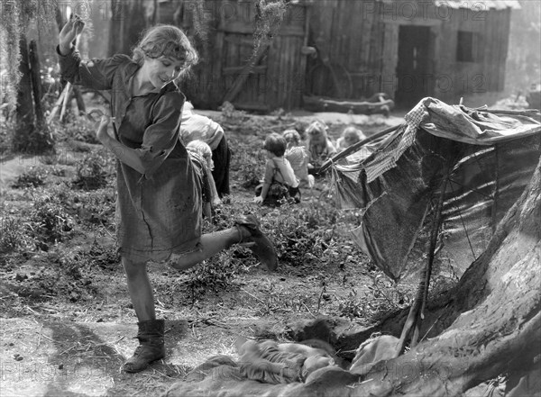 Mary Pickford, on-set of the Silent Film, "Sparrows", 1926