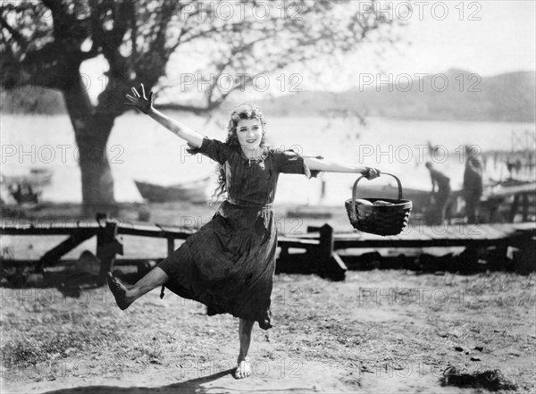 Mary Pickford, on-set of the Silent Film, "Tess of the Storm Country", 1922