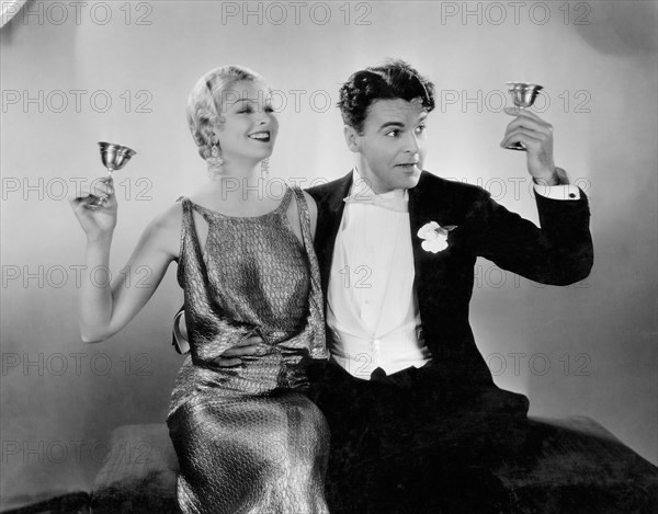 Myrna Loy and Neil Hamilton, Publicity Portrait, on-set of the Film, "The Wet Parade", 1932