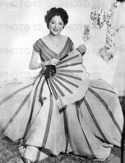 Helen Morgan, American Film and Stage Actress and Singer, Portrait  in Theater Costume, circa early 1930s