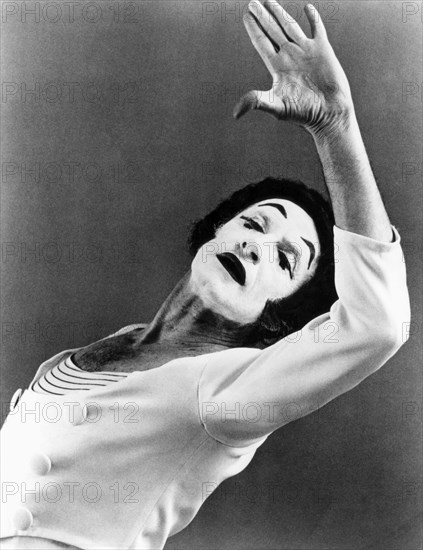Marcel Marceau (1923-2007), French Actor and Mime, Portrait with White Makeup, circa 1960's