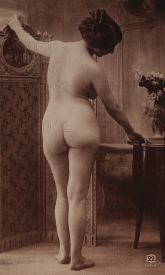 Nude Woman Standing, Rear View, circa 1910's