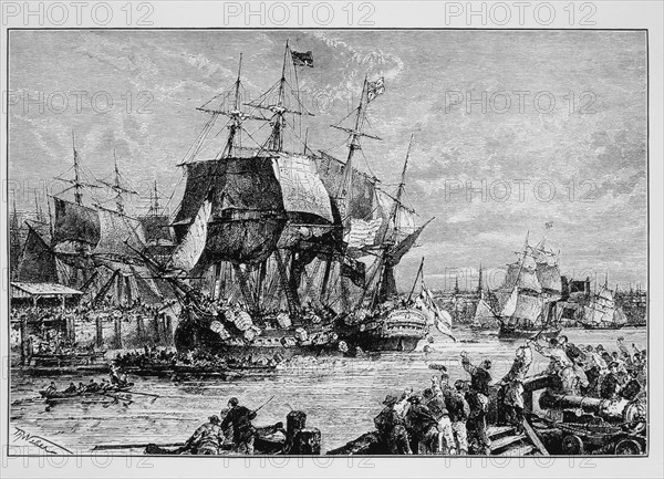 Boston Tea Party, 1773, Illustration