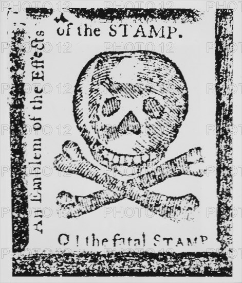 "O! The Fatal Stamp, Emblem of the Effects of the Stamp", Colonial Response to the Stamp Act, Published in Pennsylvania Journal, 1765