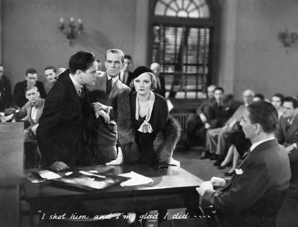 Harvey Stephens, Arthur Hohl, Tallulah Bankhead, on-set of the Film, "The Cheat", 1931