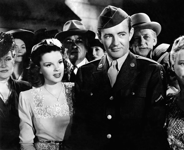 Judy Garland, Robert Walker, on-set of the Film, "The Clock", 1945