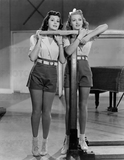 Ann Rutherford, Lana Turner, Publicity Portrait on-set of the Film, "Dancing Co-Ed", 1939