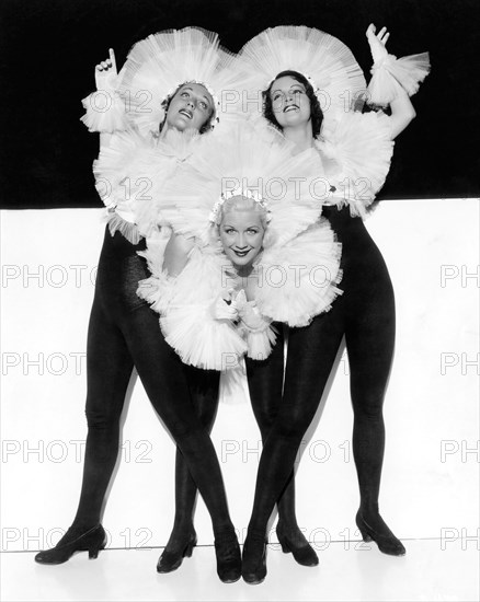 Three Chorus Girls, Publicity Portrait on-set of the Film, "Dames", 1934