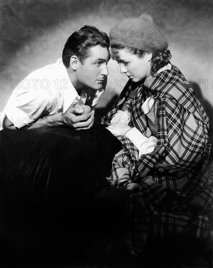 Charles Farrell, Janet Gaynor, on-set of the Film, "Delicious", 20th Century Fox, 1931