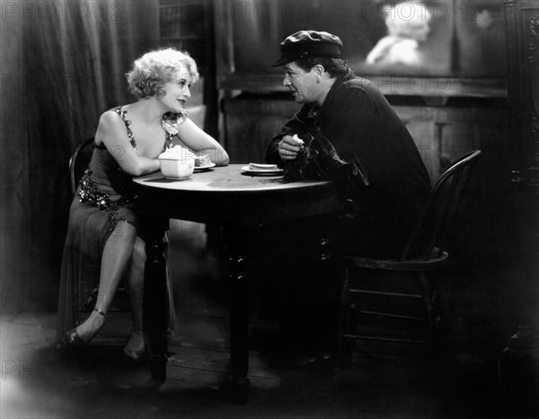 Betty Compson, George Bancroft, on-set of the Silent Film, "The Docks of New York", 1928