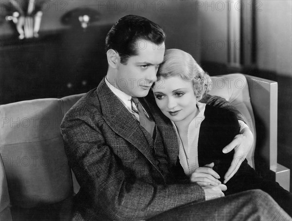 Robert Montgomery, Constance Bennett, on-set of the Film, "The Easiest Way", 1931