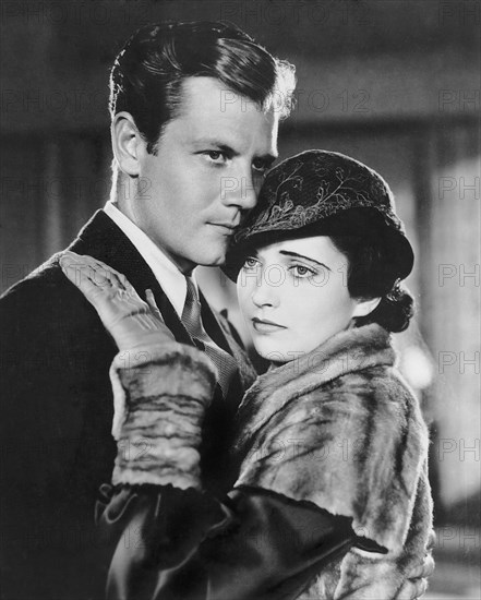 Joel McCrea, Kay Francis, on-set of the Film, "Girls About Town", 1931