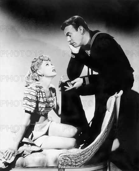 Martha Scott, Dennis O'Keefe, on-set of the Film, "Hi Diddle Diddle", 1943