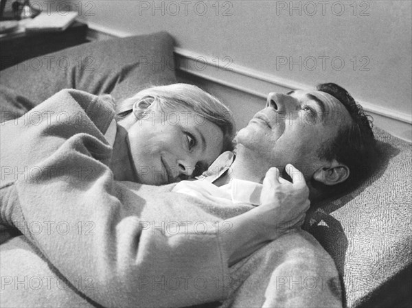 Ingrid Thulin, Yves Montand, on-set of the Film, "La Guerre est Finie", 1966