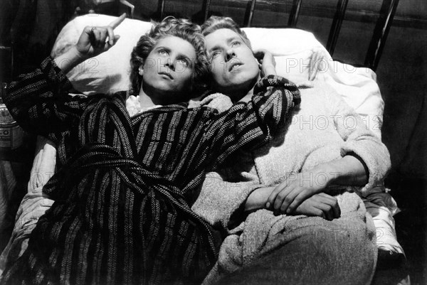 Nicole Stephane, Edouard Dermithe, on-set of the Film, "Les Enfants Terribles", 1950