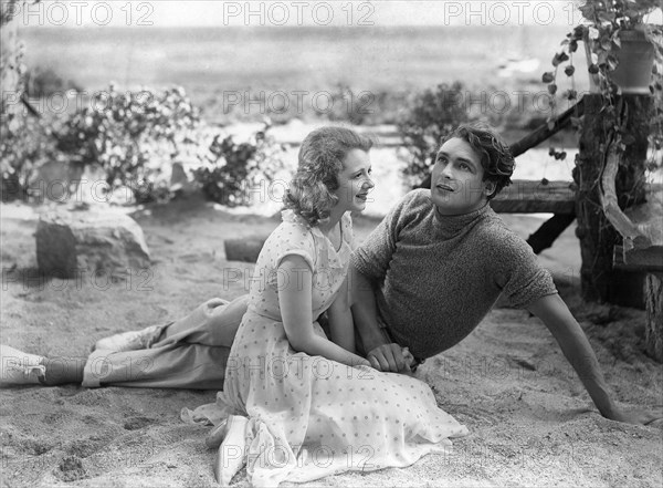 Janet Gaynor, Charles Farrell, on-set of the Film, "Merely Mary Ann", 20th Century Fox, 1931