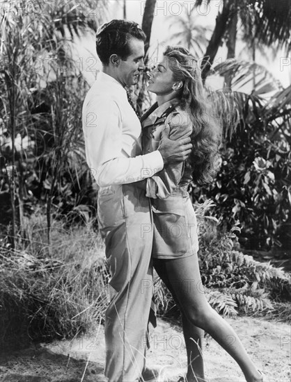 Ricardo Montalban, Esther Williams, on-set of the Film, "On an Island with You", 1948